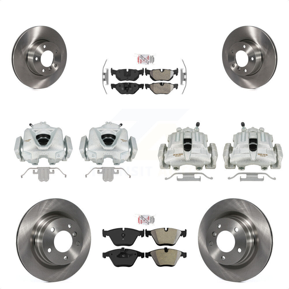 Front Rear Disc Brake Caliper Rotors And Semi-Metallic Pads Kit (10Pc) For BMW 328i KC8-101780N by Transit Auto