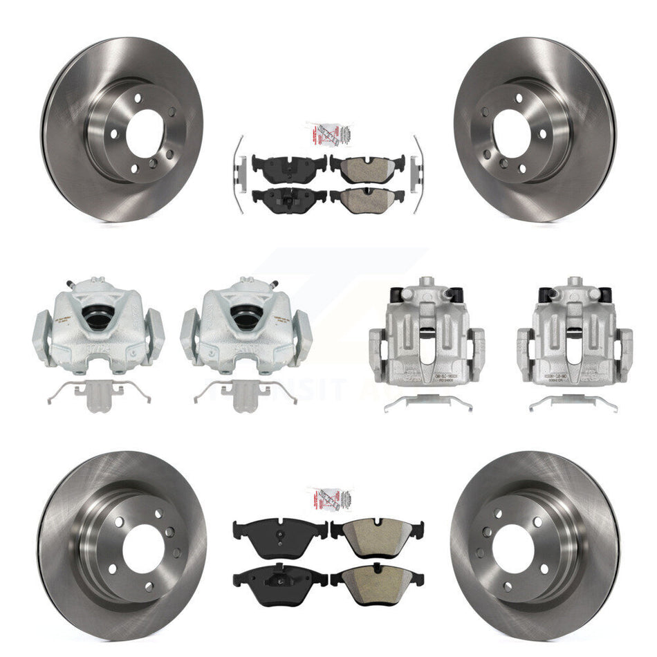 Front Rear Disc Brake Caliper Rotors And Semi-Metallic Pads Kit (10Pc) For BMW 328i KC8-101780N