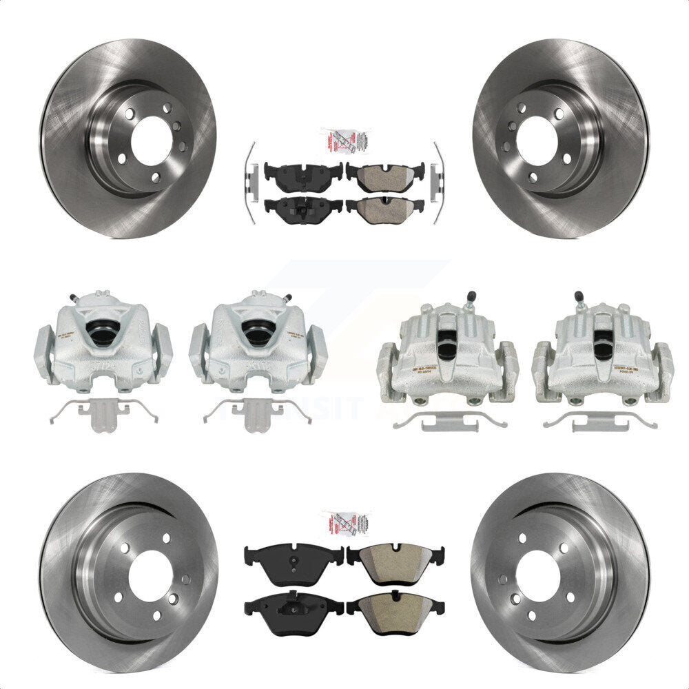 Front Rear Disc Brake Caliper Rotors And Semi-Metallic Pads Kit (10Pc) For 2013 BMW 328i Convertible with 3.0L With 330mm Diameter Rotor KC8-101784N by Transit Auto