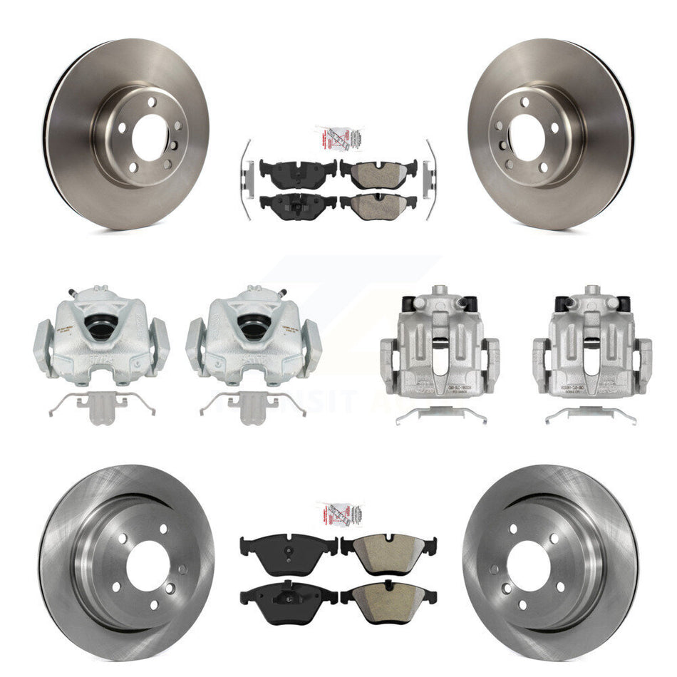 Front Rear Disc Brake Caliper Rotors And Semi-Metallic Pads Kit (10Pc) For 2013 BMW 328i Convertible with 3.0L With 340mm Diameter Rotor KC8-101785N