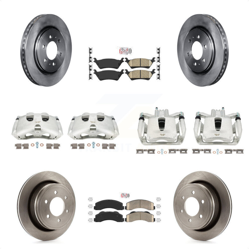 Front Rear Disc Brake Caliper Rotors And Ceramic Pads Kit (10Pc) For Ford F-150 KC8-101789N by Transit Auto