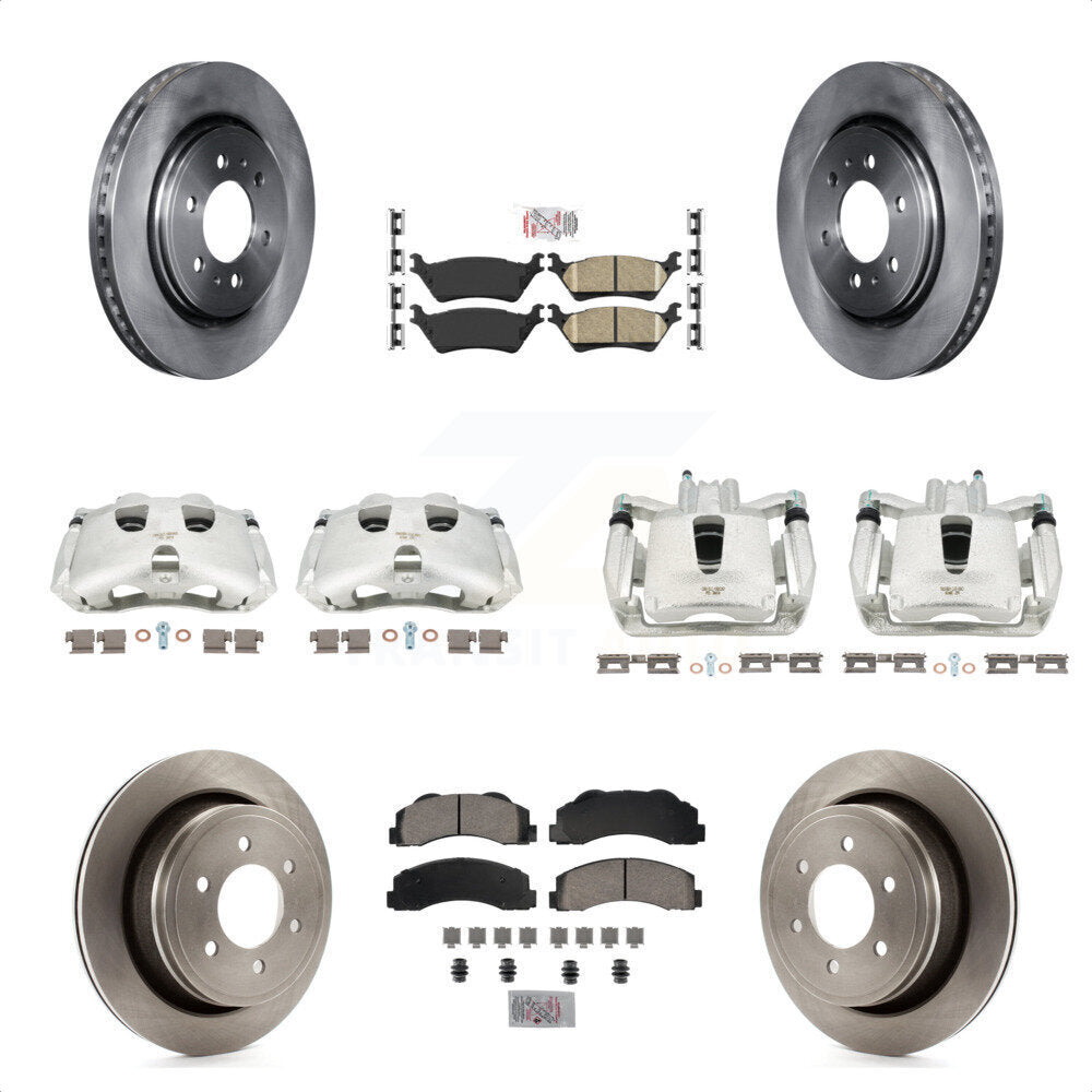 Front Rear Disc Brake Caliper Rotors And Ceramic Pads Kit (10Pc) For Ford F-150 KC8-101790N by Transit Auto