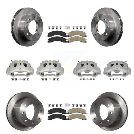 Front Rear Brake Caliper Rotor & Ceramic Pad Kit (10Pc) For GMC Sierra 3500 HD Chevrolet KC8-101799N