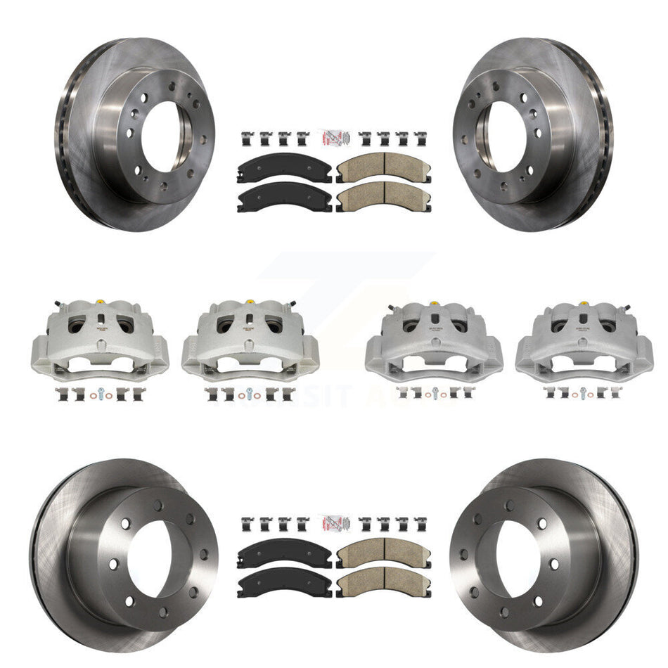 Front Rear Brake Caliper Rotor & Ceramic Pad Kit (10Pc) For GMC Sierra 3500 HD Chevrolet KC8-101799N