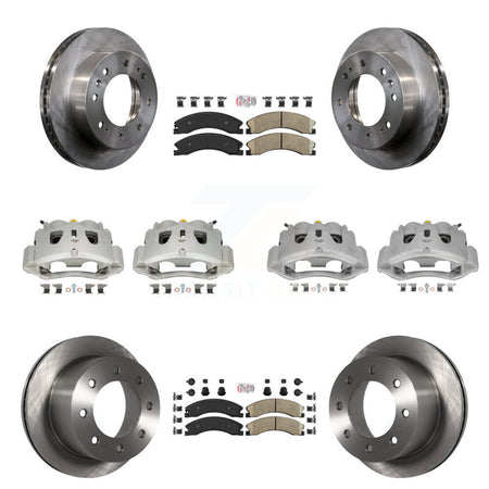 Front Rear Brake Caliper Rotor & Ceramic Pad Kit (10Pc) For GMC Sierra 3500 HD Chevrolet KC8-101801N