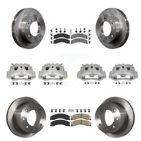 Front Rear Disc Brake Caliper Rotors & Ameribrakes Pad Kit (10Pc) For GMC Sierra 3500 HD KC8-101802N