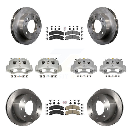 Front Rear Disc Brake Caliper Rotors & Ameribrakes Pad Kit (10Pc) For GMC Sierra 3500 HD KC8-101804N