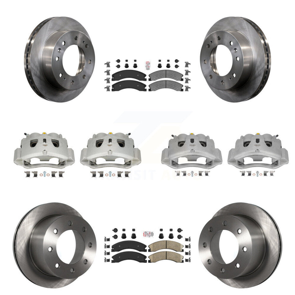 Front Rear Disc Brake Caliper Rotors & Ameribrakes Pad Kit (10Pc) For GMC Sierra 3500 HD KC8-101804N