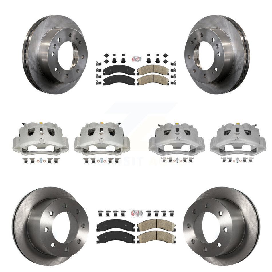 Front Rear Brake Caliper Rotor & Ceramic Pad Kit (10Pc) For GMC Sierra 3500 HD Chevrolet KC8-101805N