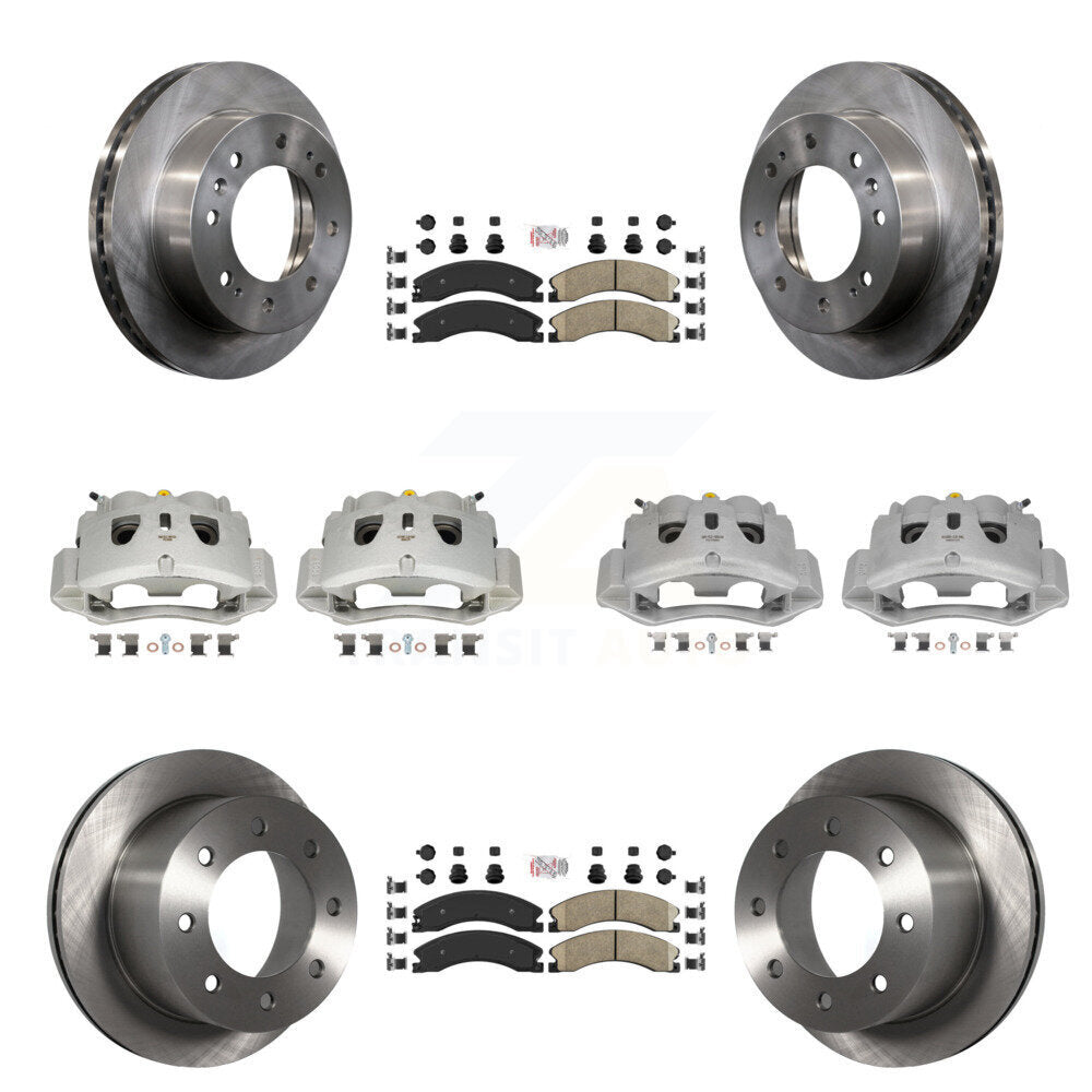Front Rear Brake Caliper Rotor & Ceramic Pad Kit (10Pc) For GMC Sierra 3500 HD Chevrolet KC8-101807N