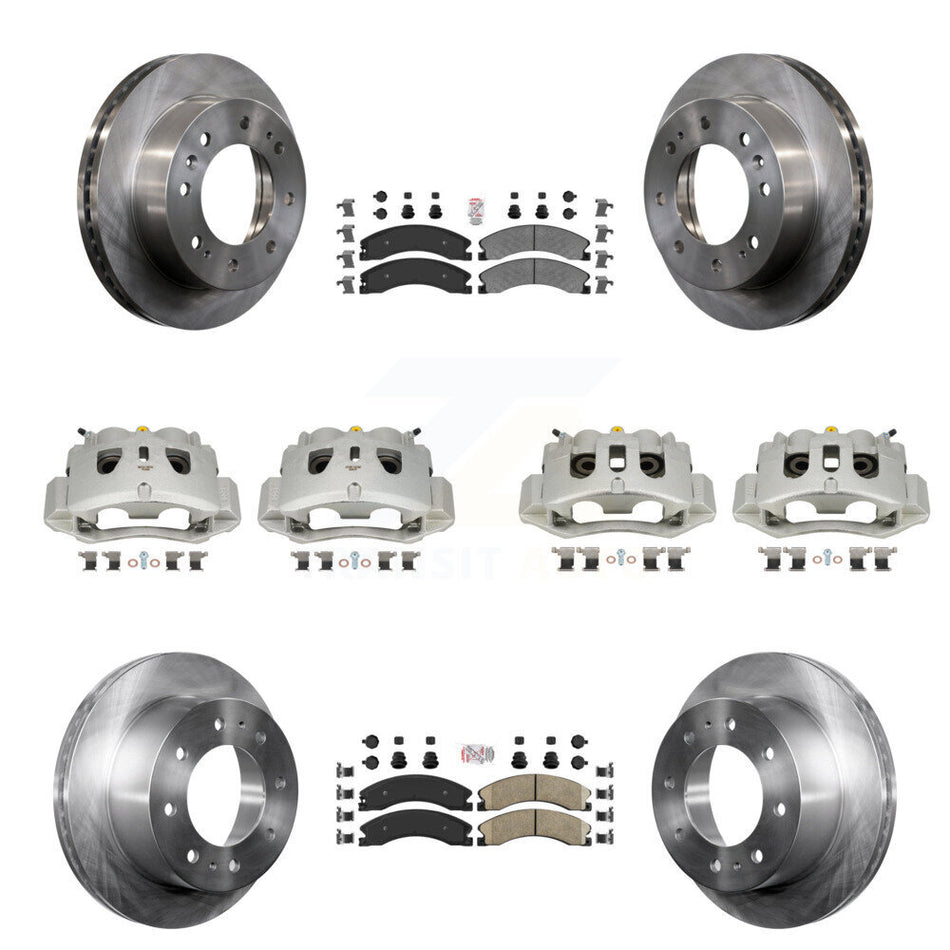 Front Rear Brake Caliper Rotors Ameribrakes Pad Kit (10Pc) For GMC Chevrolet Sierra 2500 KC8-101813N