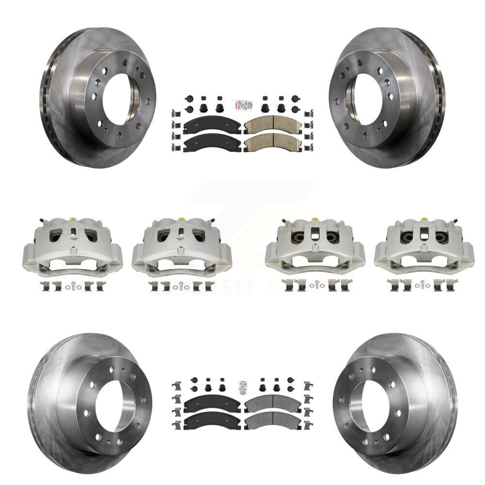 Front Rear Brake Caliper Rotors Ameribrakes Pad Kit (10Pc) For GMC Chevrolet Sierra 2500 KC8-101815N