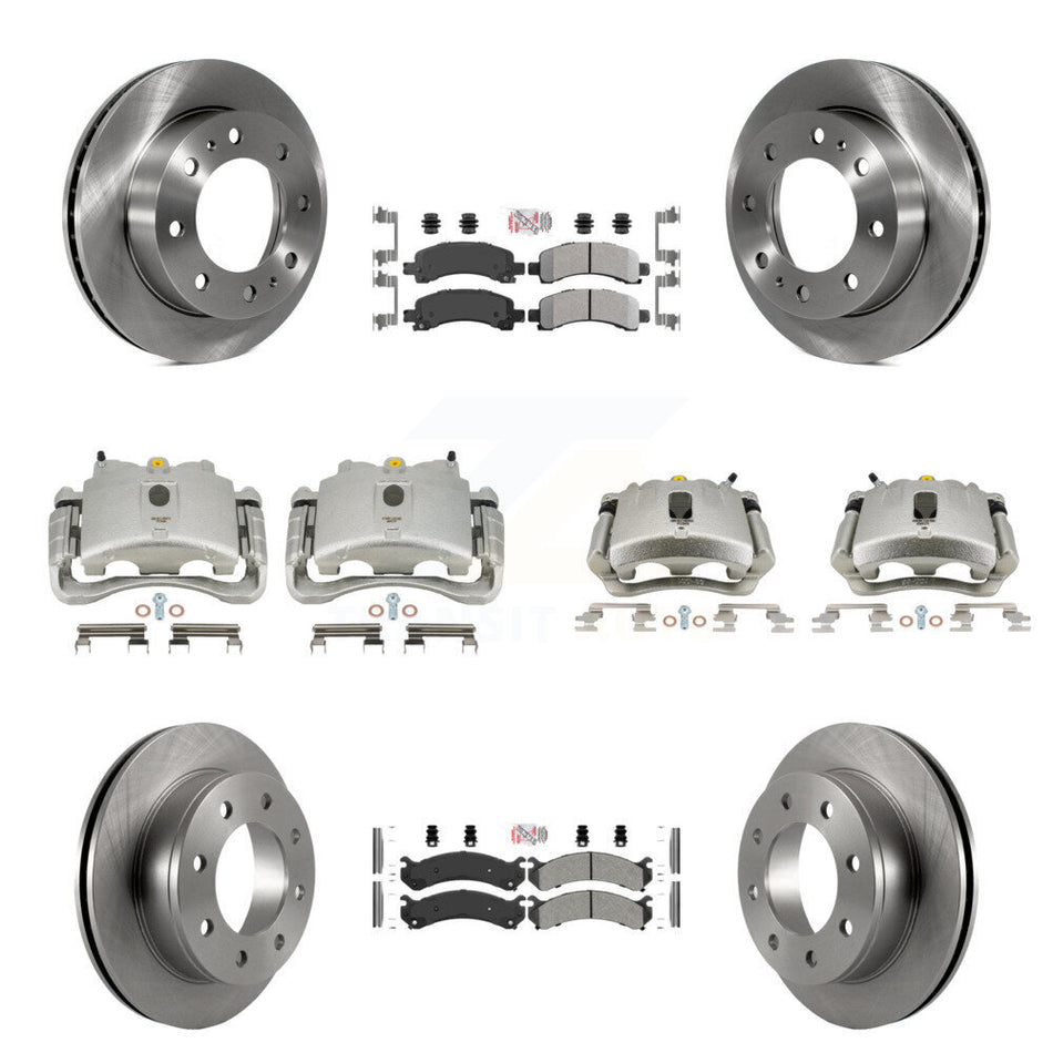 Front Rear Disc Brake Caliper Rotors And Semi-Metallic Pads Kit (10Pc) For Chevrolet Express 2500 GMC Savana KC8-101820N