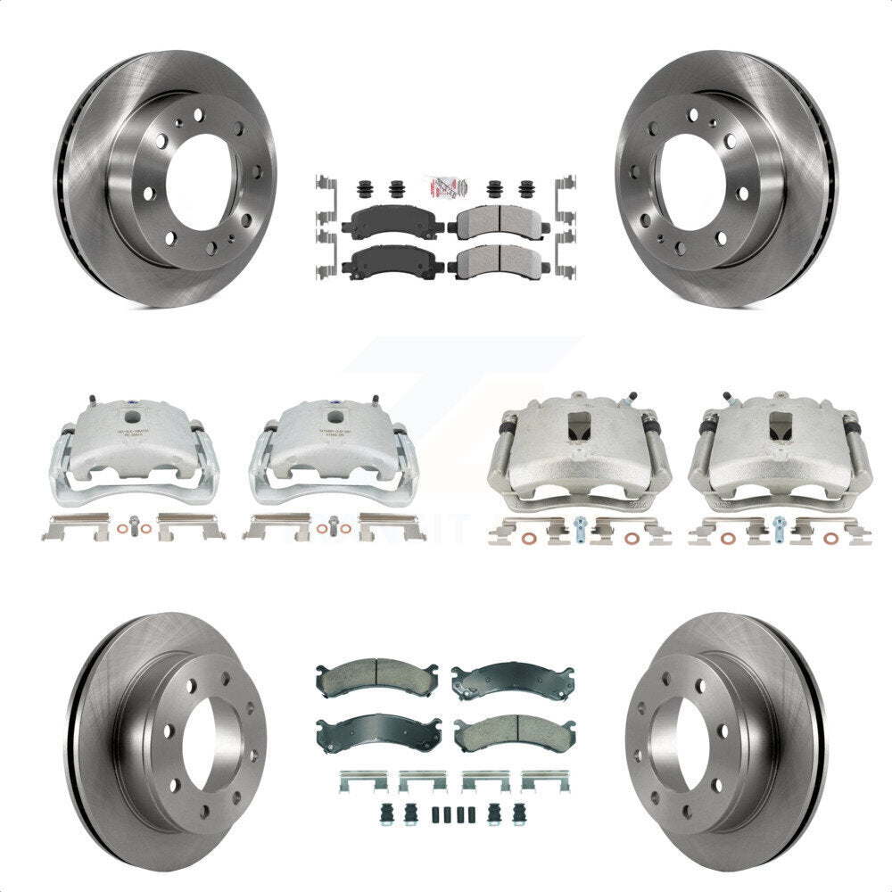 Front Rear Disc Brake Caliper Rotors And Semi-Metallic Pads Kit (10Pc) For Chevrolet Express 2500 GMC Savana KC8-101822N by Transit Auto