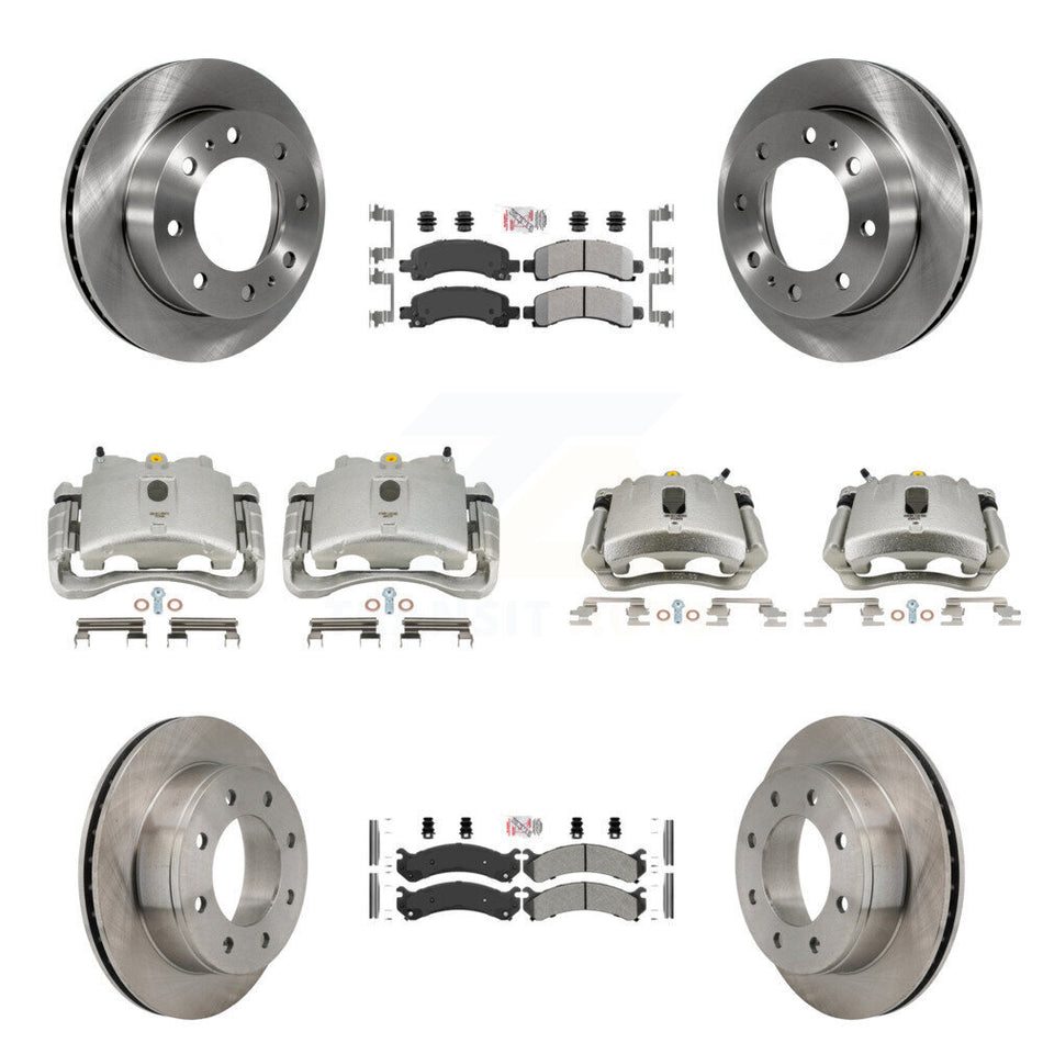 Front Rear Disc Brake Caliper Rotors And Semi-Metallic Pads Kit (10Pc) For Chevrolet Express 2500 GMC Savana KC8-101832N