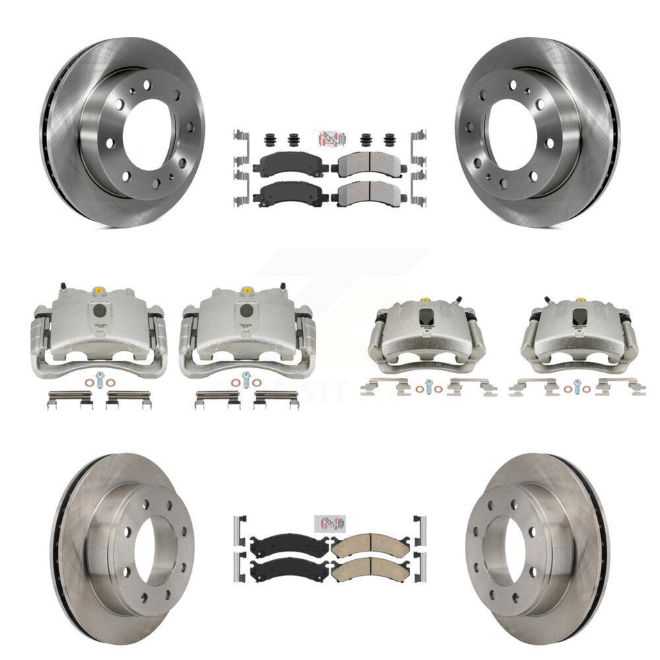 Front Rear Disc Brake Caliper Rotors And PADSMATERIAL Pads Kit (10Pc) For Chevrolet Express 2500 GMC Savana KC8-101833N