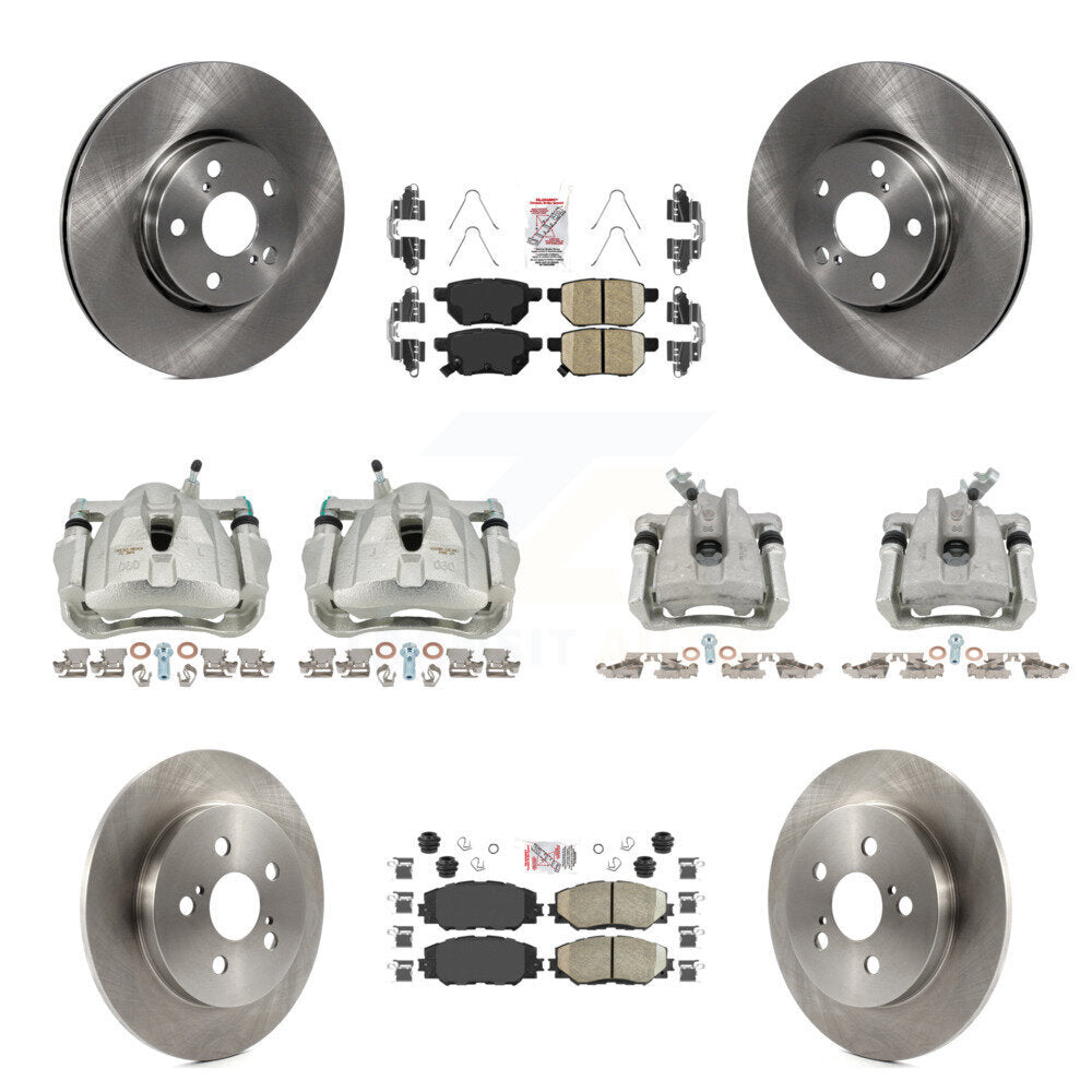 Front Rear Brake Caliper Rotors Ceramic Pad Kit (10Pc) For Toyota Corolla Matrix Pontiac KC8-101835N
