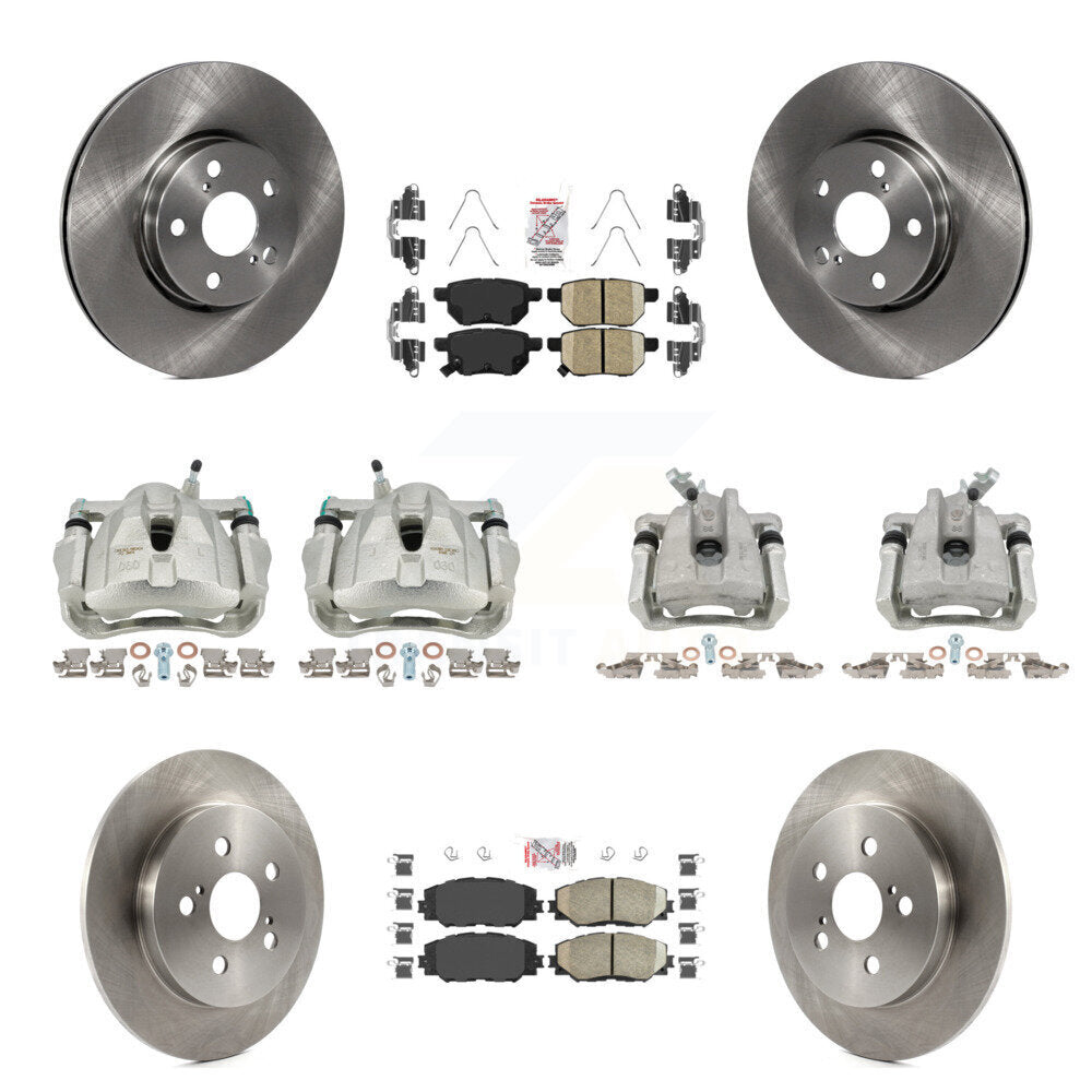 Front Rear Brake Caliper Rotors Ceramic Pad Kit (10Pc) For Toyota Corolla Matrix Pontiac KC8-101836N