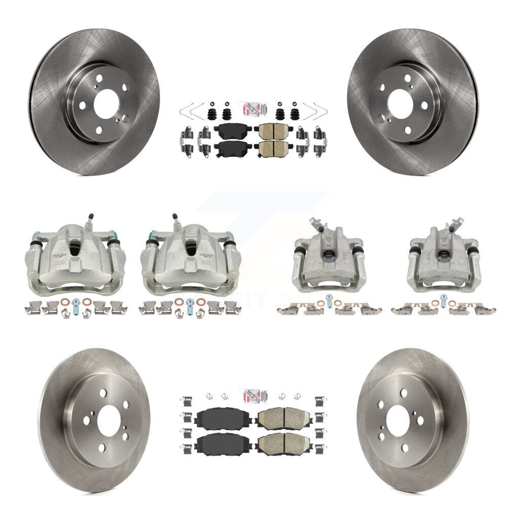 Front Rear Brake Caliper Rotors Ceramic Pad Kit (10Pc) For Toyota Corolla Matrix Pontiac KC8-101838N
