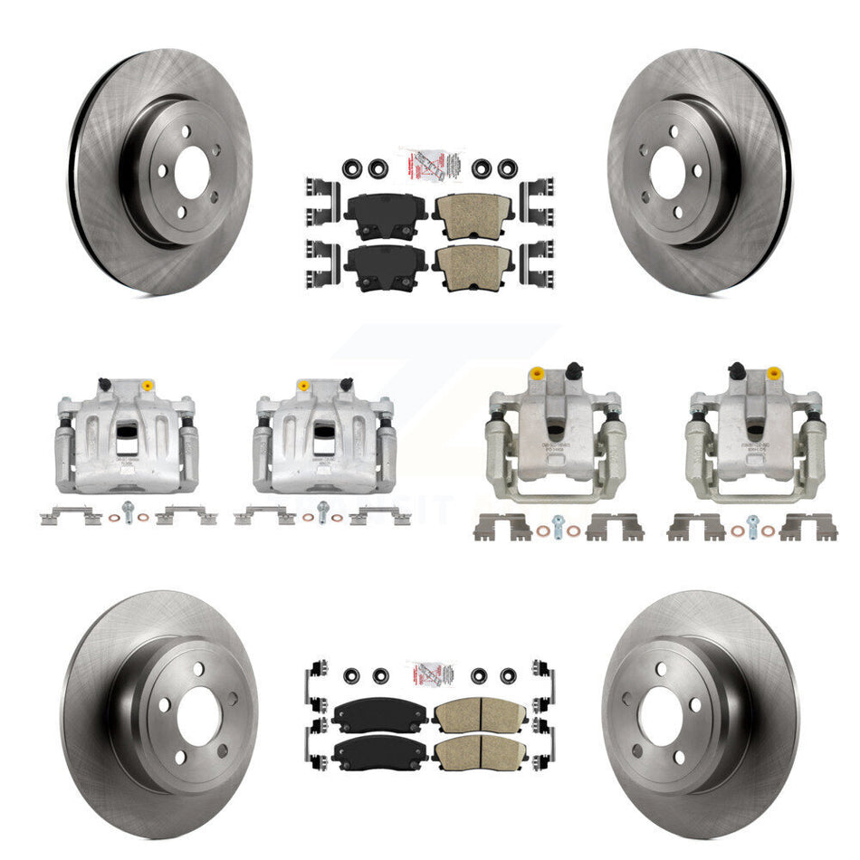 Front Rear Disc Brake Caliper Rotors And Ceramic Pads Kit (10Pc) For Dodge Charger KC8-101847N