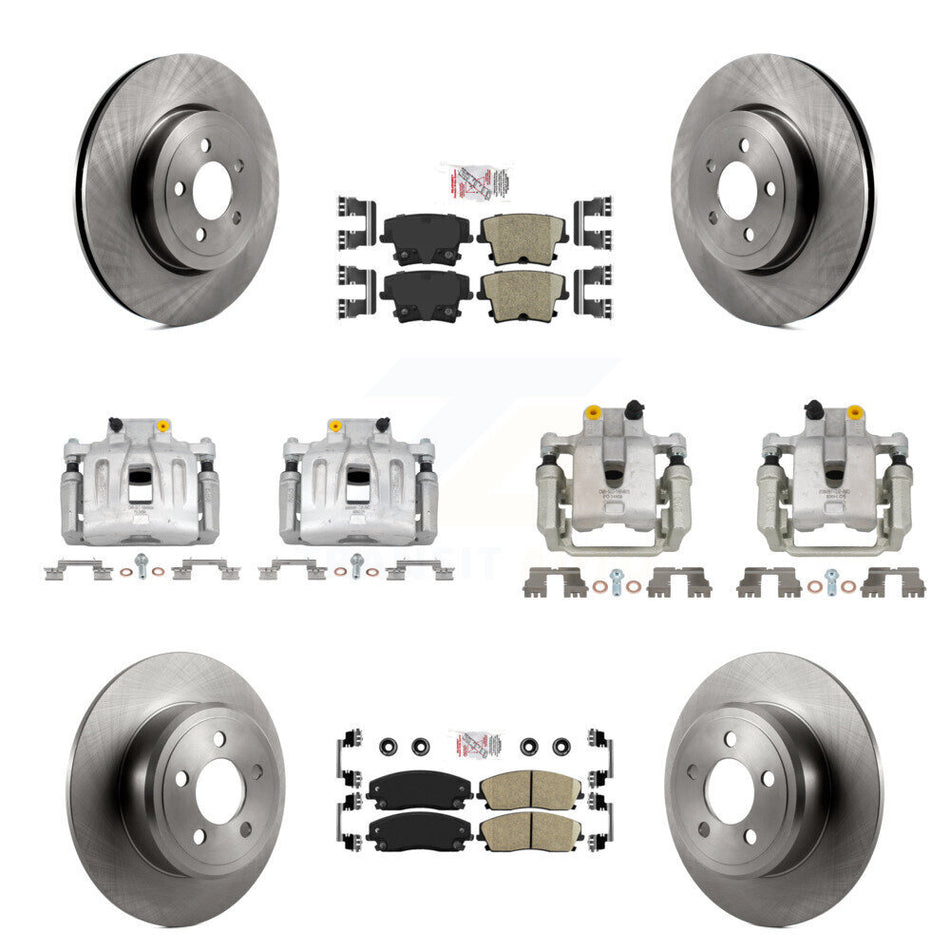 Front Rear Disc Brake Caliper Rotors And Ceramic Pads Kit (10Pc) For Dodge Charger KC8-101849N