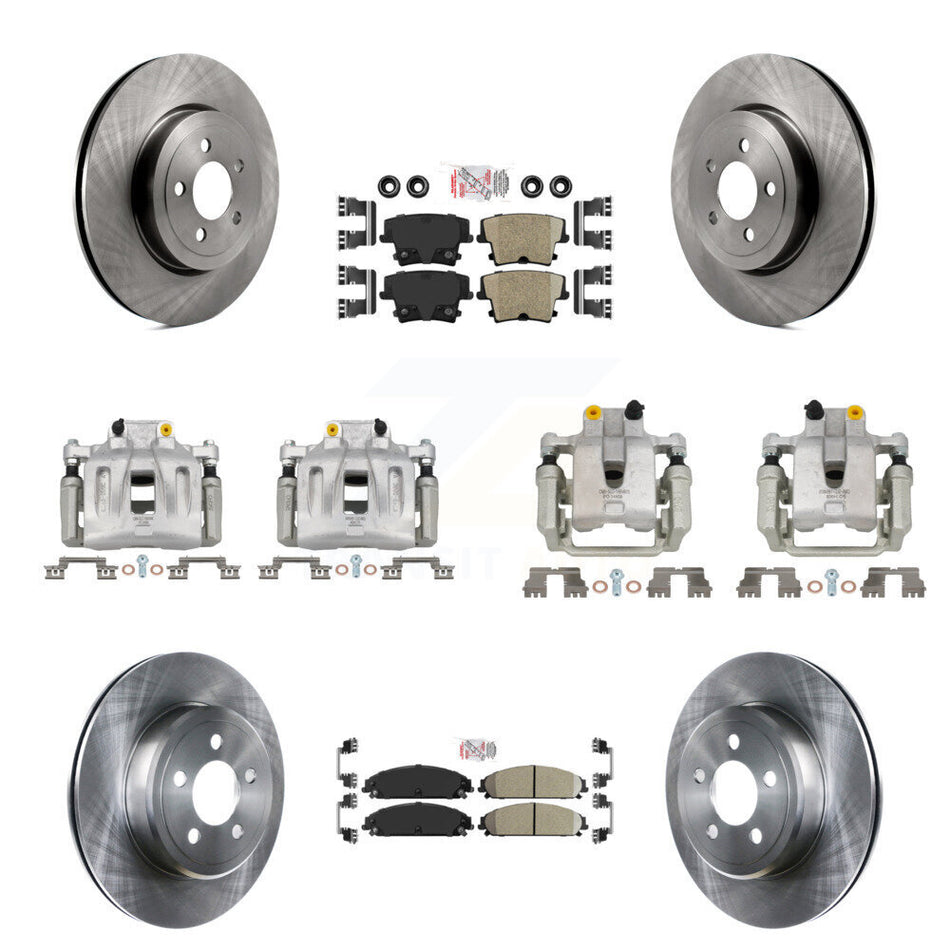 Front Rear Brake Caliper Rotors Ceramic Pad Kit (10Pc) For 06 Chrysler 300 RWD with 5.7L KC8-101851N