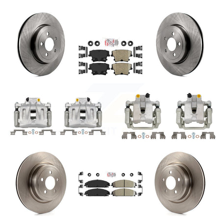Front Rear Disc Brake Caliper Rotor & Ceramic Pad Kit (10Pc) For 2011 Dodge Charger 3.6L KC8-101856N