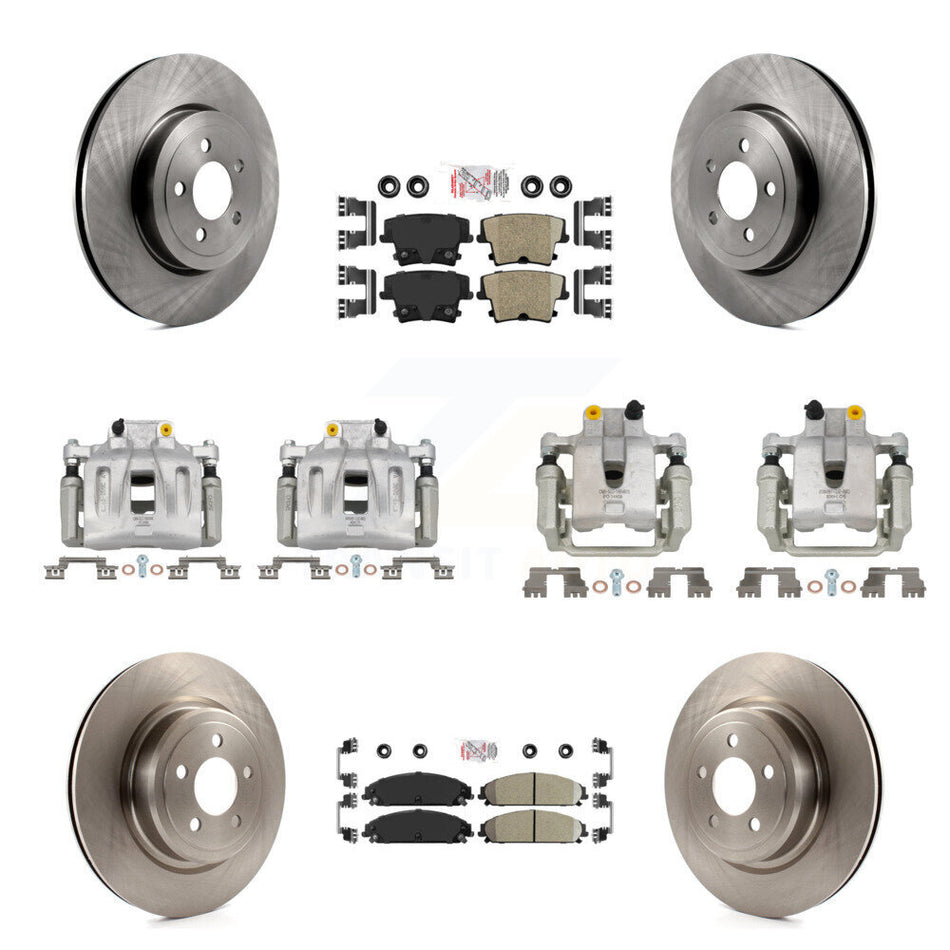 Front Rear Disc Brake Caliper Rotor & Ceramic Pad Kit (10Pc) For 2011 Dodge Charger 3.6L KC8-101856N