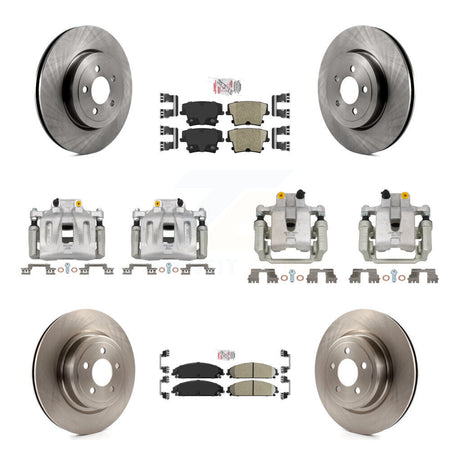 Front Rear Disc Brake Caliper Rotor & Ceramic Pad Kit (10Pc) For 2011 Dodge Charger 3.6L KC8-101857N