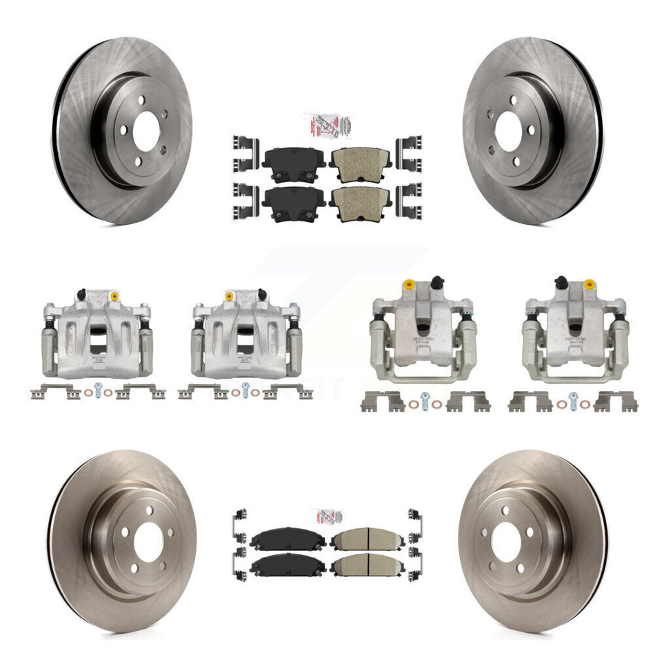 Front Rear Disc Brake Caliper Rotor & Ceramic Pad Kit (10Pc) For 2011 Dodge Charger 3.6L KC8-101857N