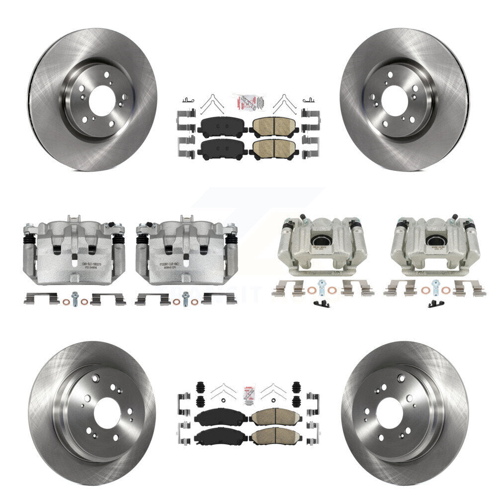 Front Rear Disc Brake Caliper Rotors And Ceramic Pads Kit (10Pc) For Acura MDX ZDX KC8-101859N