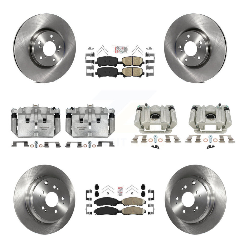 Front Rear Disc Brake Caliper Rotors And Ceramic Pads Kit (10Pc) For Acura MDX ZDX KC8-101859N