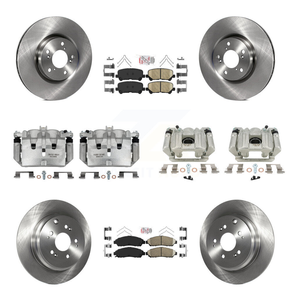 Front Rear Disc Brake Caliper Rotors And Ceramic Pads Kit (10Pc) For Acura MDX ZDX KC8-101860N