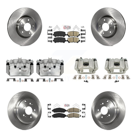 Front Rear Disc Brake Caliper Rotors And Ceramic Pads Kit (10Pc) For Acura MDX ZDX KC8-101860N