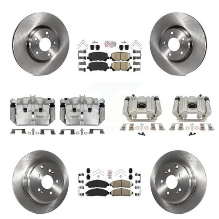 Front Rear Disc Brake Caliper Rotors And Ceramic Pads Kit (10Pc) For Acura MDX ZDX KC8-101861N