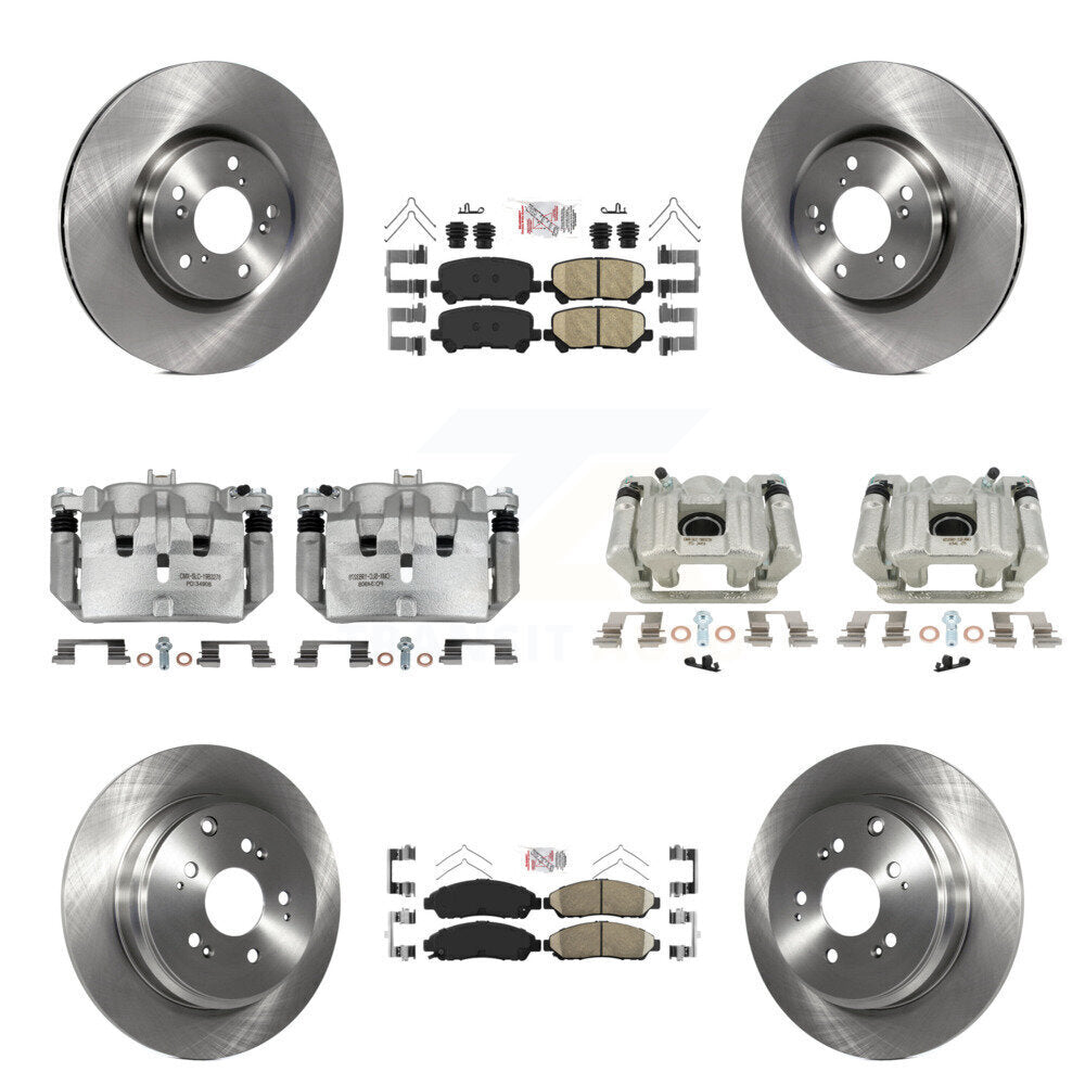Front Rear Disc Brake Caliper Rotors And Ceramic Pads Kit (10Pc) For Acura MDX ZDX KC8-101862N
