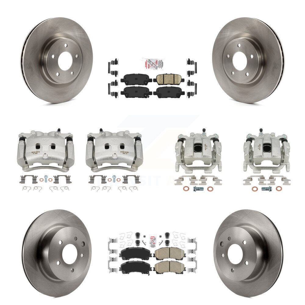 Front Rear Disc Brake Caliper Rotor & Ceramic Pad Kit (10Pc) For 2016-2017 INFINITI QX50 KC8-101905N