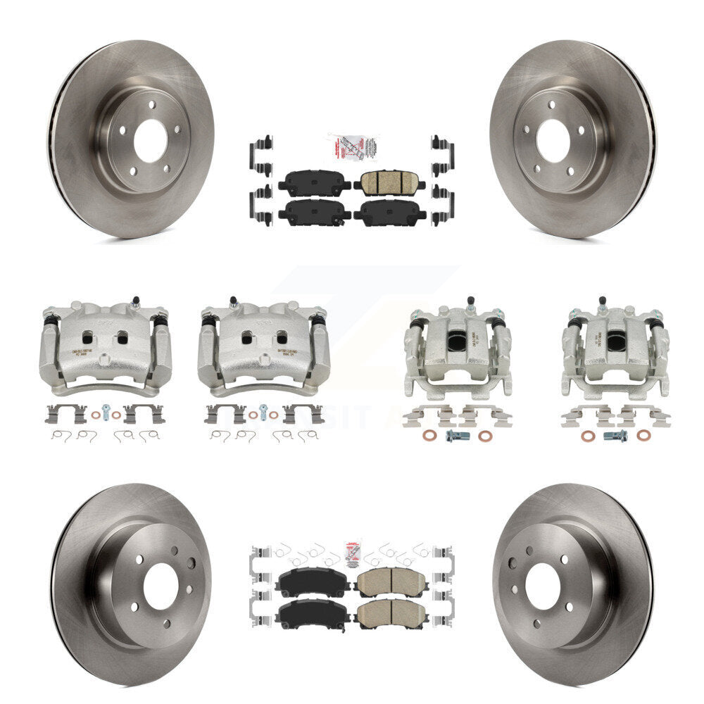 Front Rear Disc Brake Caliper Rotor & Ceramic Pad Kit (10Pc) For 2016-2017 INFINITI QX50 KC8-101906N