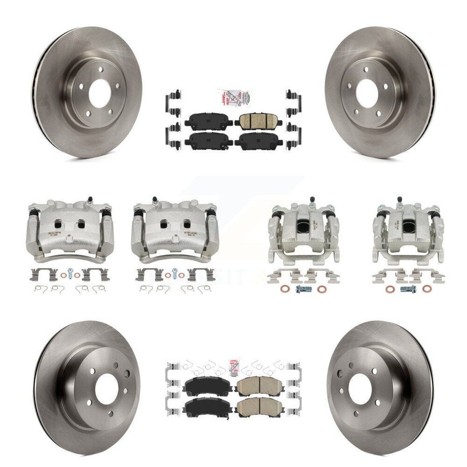 Front Rear Disc Brake Caliper Rotor & Ceramic Pad Kit (10Pc) For 2016-2017 INFINITI QX50 KC8-101906N