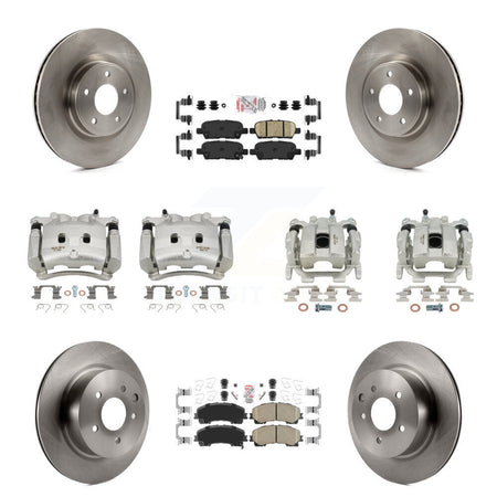 Front Rear Disc Brake Caliper Rotor & Ceramic Pad Kit (10Pc) For 2016-2017 INFINITI QX50 KC8-101907N