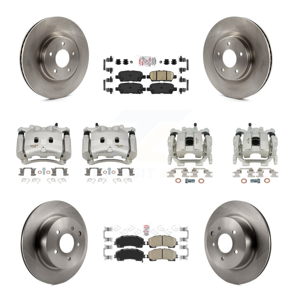 Front Rear Disc Brake Caliper Rotor & Ceramic Pad Kit (10Pc) For 2016-2017 INFINITI QX50 KC8-101908N