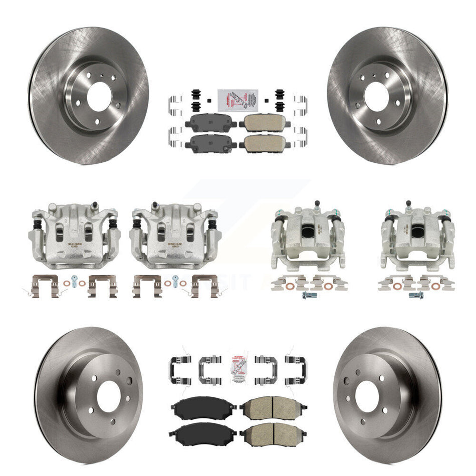 Front Rear Brake Caliper Rotor Ameribrakes Pad Kit (10Pc) For INFINITI G37 QX50 EX37 G25 KC8-101912N