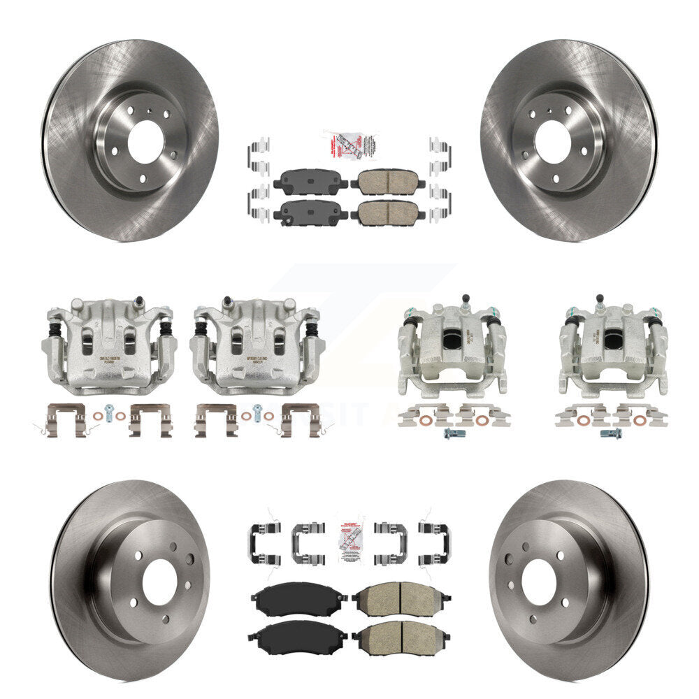 Front Rear Disc Brake Caliper Rotor Ameribrakes Pad Kit (10Pc) For 2010 INFINITI M35 M45 KC8-101914N