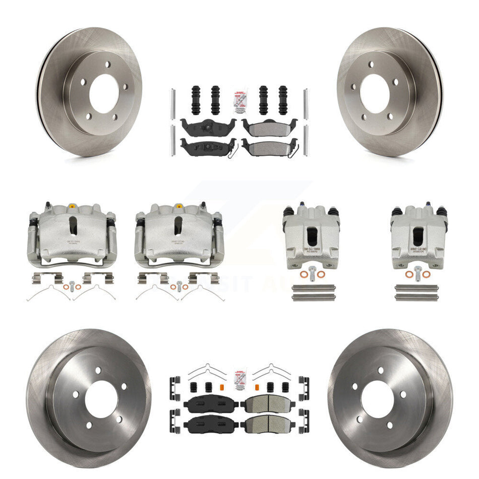 Front Rear Disc Brake Caliper Rotors And Semi-Metallic Pads Kit (10Pc) For 2004 Ford F-150 4WD With 5 Lug Wheels 11th Digit Of Vin Is C KC8-101928N