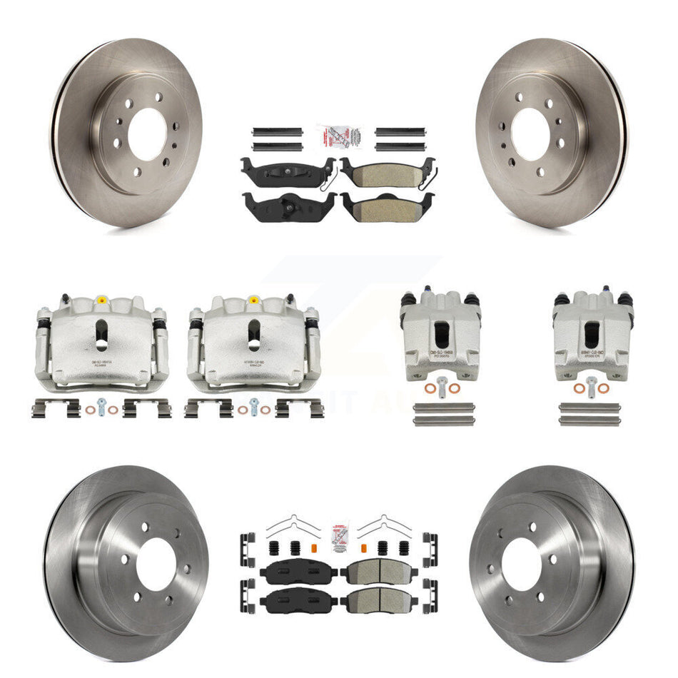 Front Rear Disc Brake Caliper Rotors And Semi-Metallic Pads Kit (10Pc) For Ford F-150 KC8-101938N