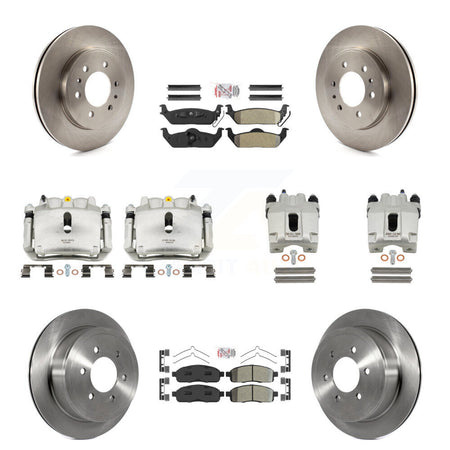 Front Rear Disc Brake Caliper Rotors And Semi-Metallic Pads Kit (10Pc) For Ford F-150 KC8-101939N