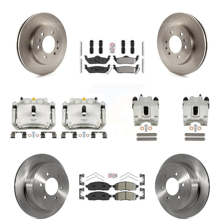 Front Rear Disc Brake Caliper Rotors And Semi-Metallic Pads Kit (10Pc) For Ford F-150 KC8-101941N