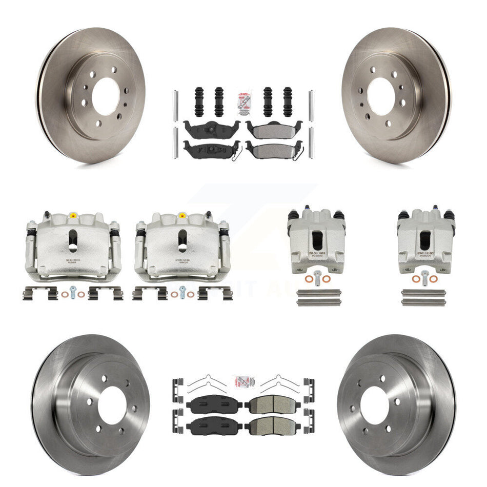 Front Rear Disc Brake Caliper Rotors And Semi-Metallic Pads Kit (10Pc) For Ford F-150 KC8-101941N