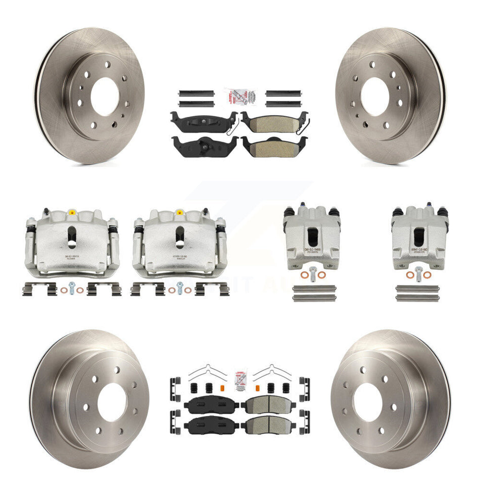 Front Rear Disc Brake Caliper Rotors And Semi-Metallic Pads Kit (10Pc) For Ford F-150 KC8-101942N