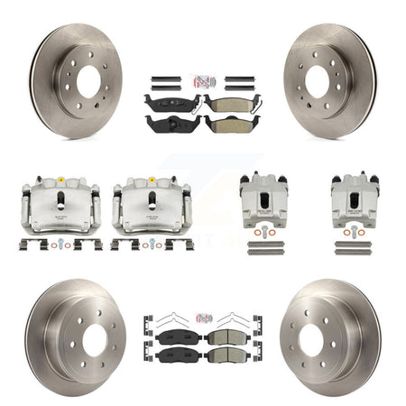 Front Rear Disc Brake Caliper Rotors And Semi-Metallic Pads Kit (10Pc) For Ford F-150 KC8-101943N